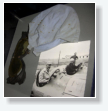 Originalkappe und Brille aus den Anf�ngen. Fangio gewann sein erstes Rennen mit 29 Jahren, kam nach Europa erst mit 39 Jahren und wurde zum ersten Mal Weltmeister als 40-j�hriger. Als 47-j�hriger h�rte er auf, nachdem er 5mal Weltmeister geworden war