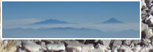 Iztacc�huatl (5286 m) und rechts Popocat�petl (5452 m) vom Gipfel des Nevado de Toluca