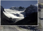 Gletscher zum Pico Tarija mit den Spuren unserer Route