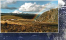 Blick zur�ck bei der Heimfahrt: Huayna Potos� und Regenbogen
