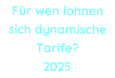 F�r wen lohnen sich dynamische Tarife? 2025